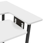 Table de couture pivotante avec panneau de rangement et plateforme réglable