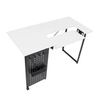 Table de couture pivotante avec panneau de rangement et plateforme réglable