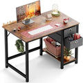Bureau d'ordinateur avec tiroirs et étagère inférieure